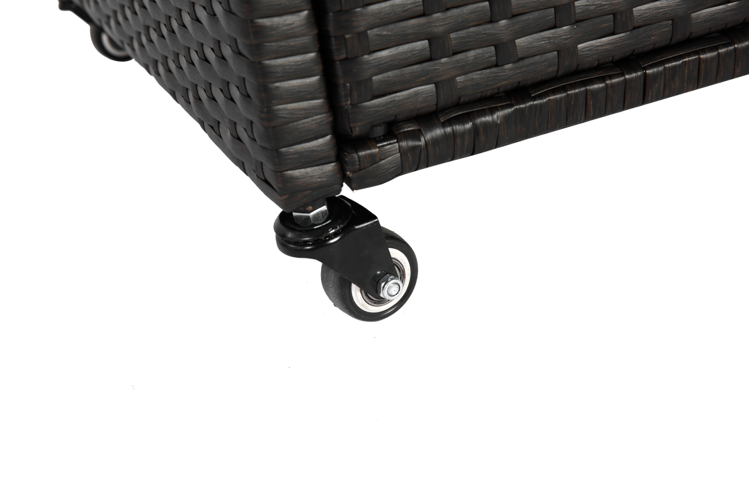 FurnitureR Chariot de Bar Extérieur, Design Moderne, Acier Noir, Utilisation Polyvalente, Solution de Rangement Économe en Espace