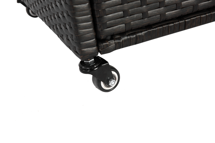 FurnitureR Chariot de Bar Extérieur, Design Moderne, Acier Noir, Utilisation Polyvalente, Solution de Rangement Économe en Espace