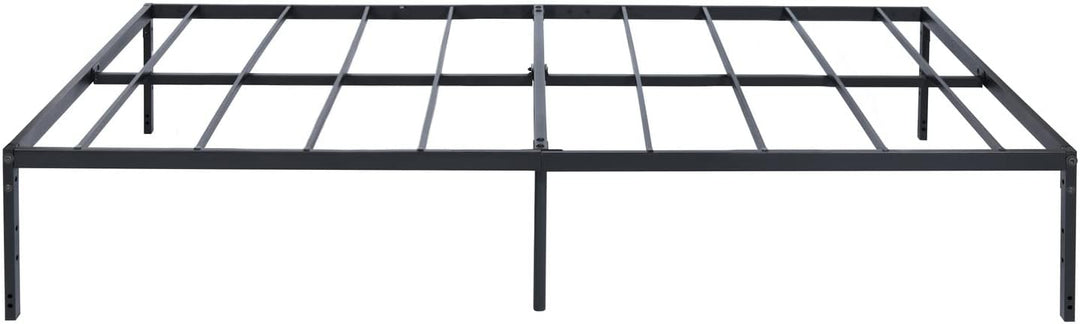 FurnitureR Double Metal Platform Bed Frame, Minimalist Adults Bed Base, Strong Slat Support, Easy Assembly, Dorm, School, Bedroom Supplemental Bed Frame, 194 x 140 cm