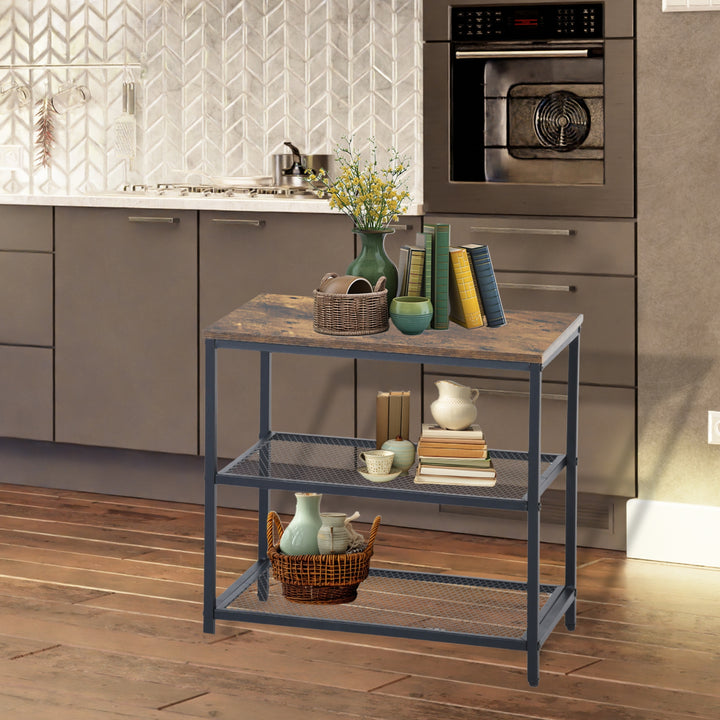 Möbel R 3-stufiges Aufbewahrungssystem, kleiner Konsolentisch, Garderobenregal, Beistelltisch mit 2 Lagen Drahtgeflecht, Metallrahmen, aufrechtes Regal für Zuhause, Sofaecke, Küche, Esszimmer, Wohnzimmer, Flur