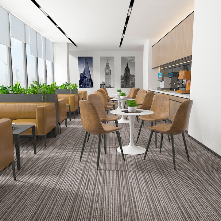 FurnitureR Esszimmerstühle Bequeme gepolsterte Sitzstühle ohne Armlehnen für Zuhause Küche Schlafzimmer Wohnzimmer Gästezimmer Restaurant Café (Braun, 8er-Set)