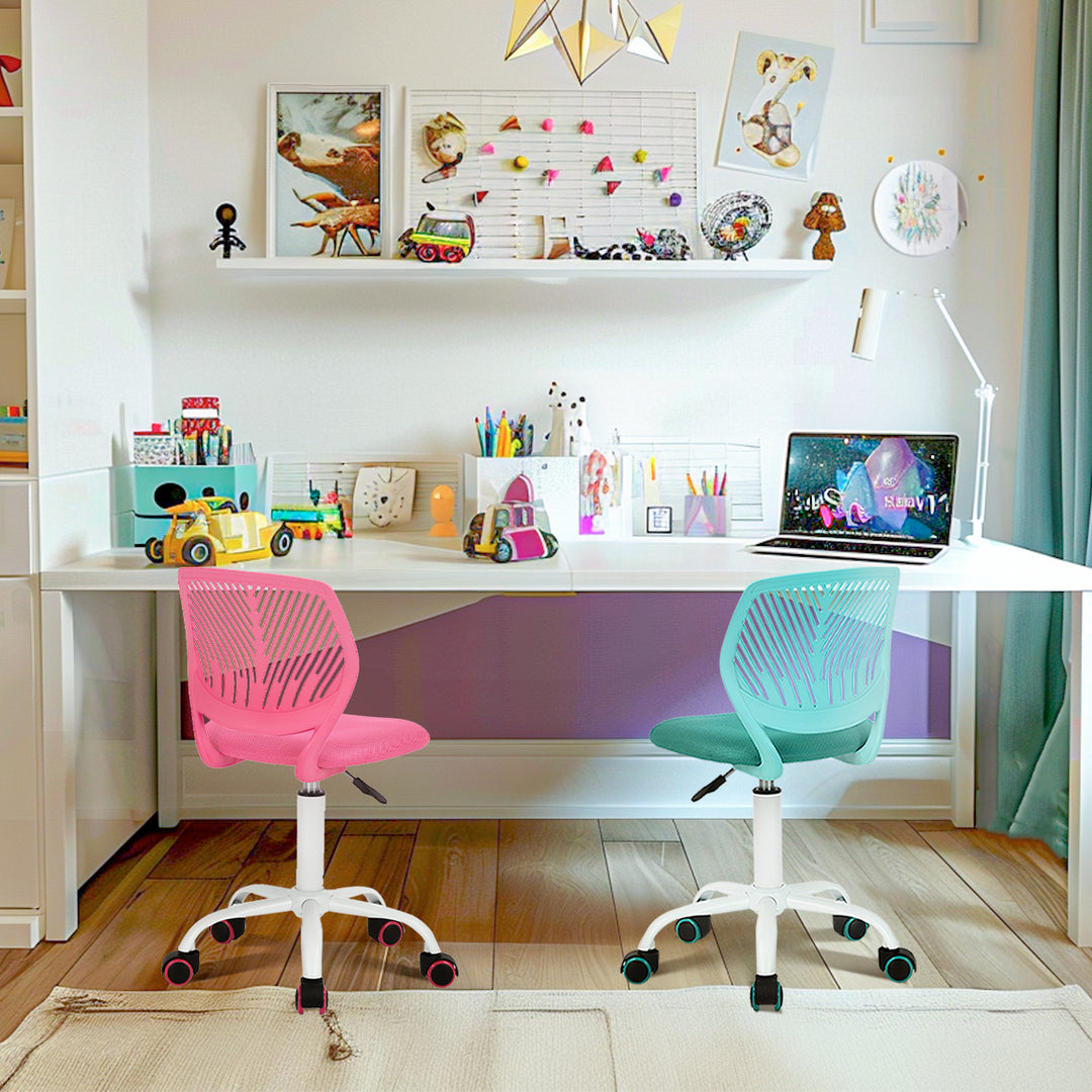 Furniture R Growing Teen Office Chair ,Ergonomic Plastic Task Chair With Adjustable Height And Swivel Function