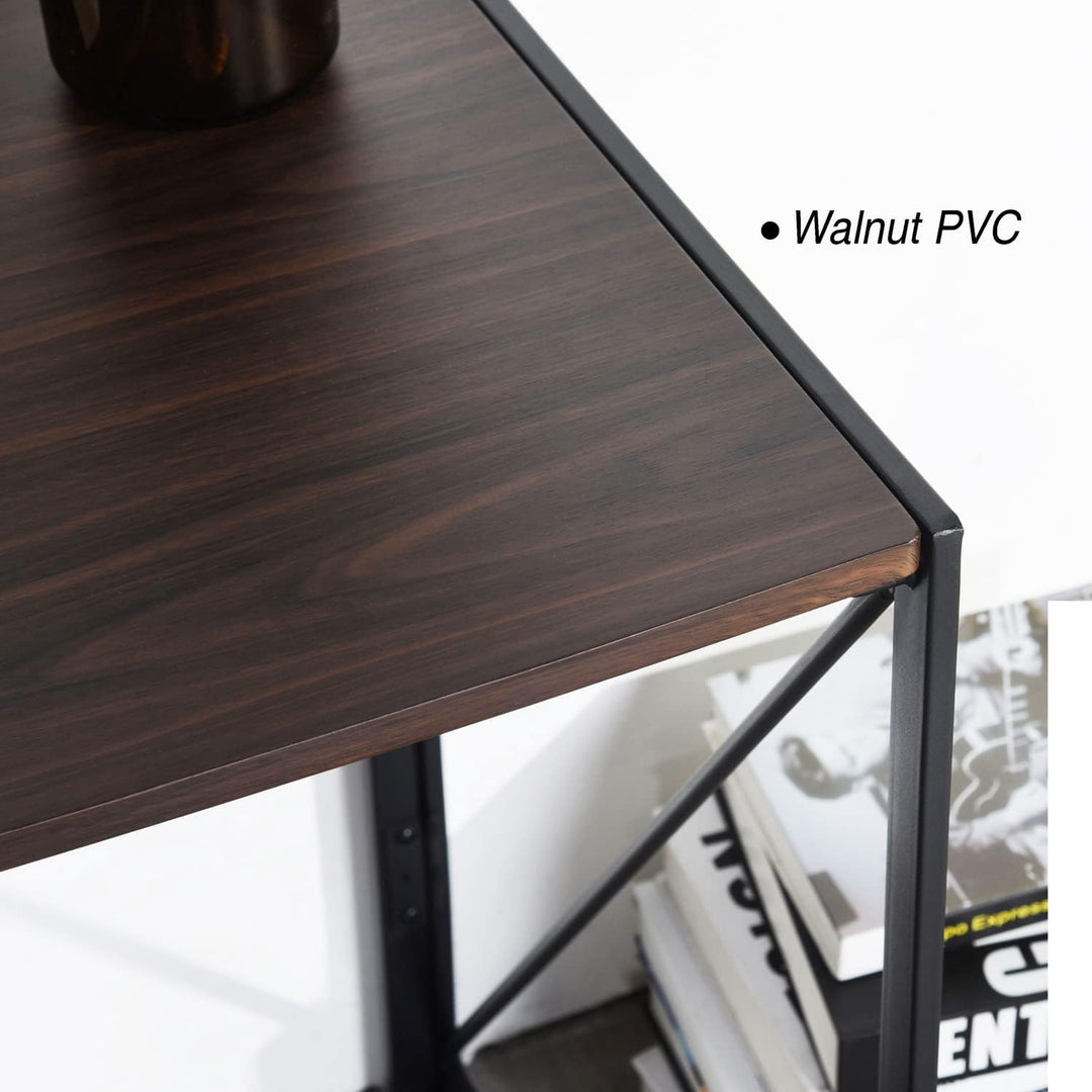 FurnitureR Folding Computer Table, Small Space Foldable Desk, MDF & Metal Frame, Portable Desk for Home Office, Writing Workstation for Living Room, Bedroom, Dormitory, 100x50x75.5cm