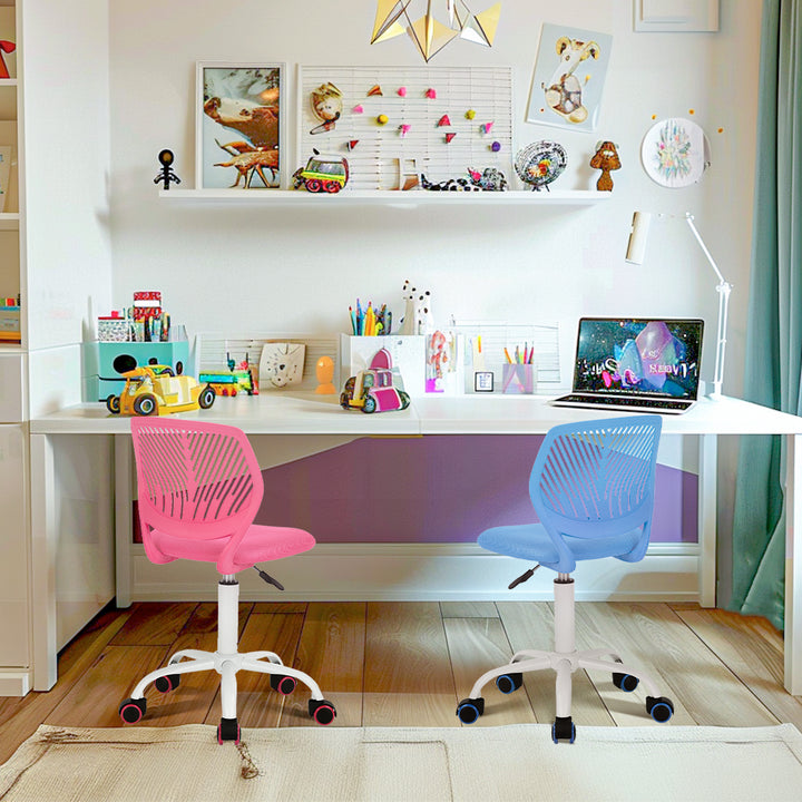 Furniture R Growing Teen Office Chair ,Ergonomic Plastic Task Chair With Adjustable Height And Swivel Function