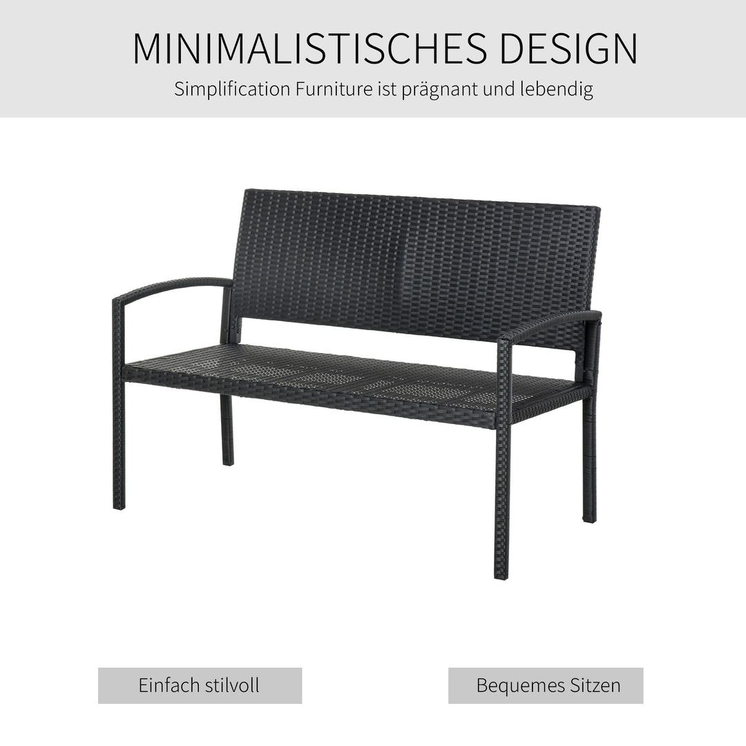 FurnitureR Banc de Pique-Nique Noir, Design Moderne en Acier Résistant, Mobilier Extérieur Durable, Idéal pour Jardin ou Terrasse, Confort et Élégance
