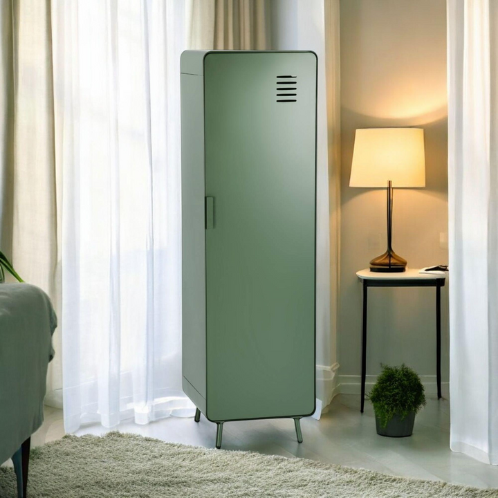 FurnitureR Spindschrank für Mitarbeiter mit Regalen und Kleiderstange, 54" freistehender Stahlspind für Fitnessstudio, Büro, Schule, Zuhause, Büro, Grün 