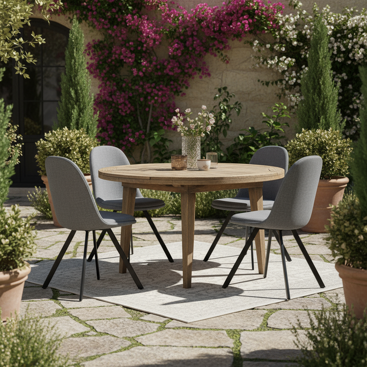 Ensemble de 4 chaises de salle à manger pivotantes FurnitureR, chaises d'appoint en tissu, sans accoudoirs, dossier mi-haut, assise rembourrée et pivotante, pour la cuisine et la salle à manger, grises. 