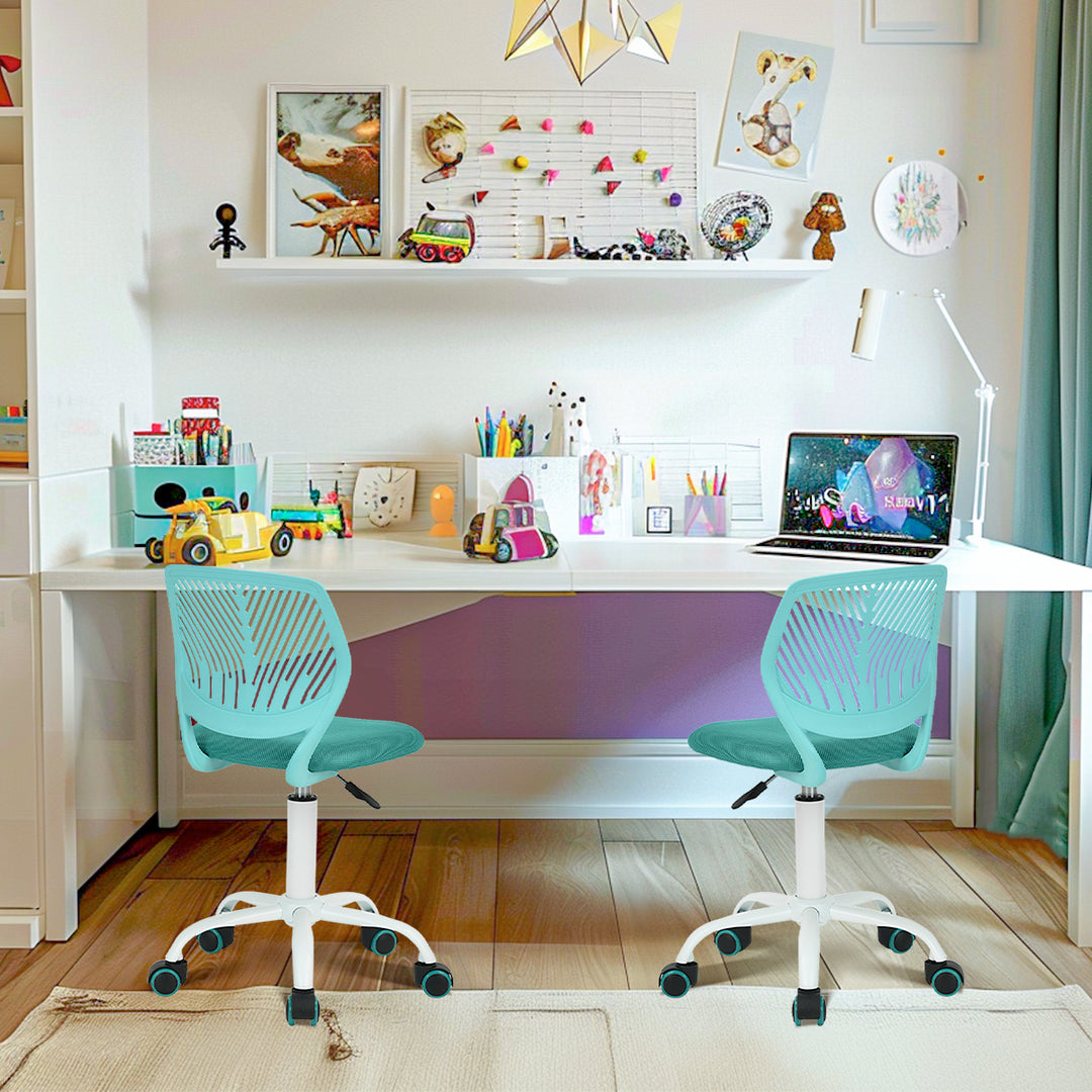 Furniture R Growing Teen Office Chair ,Ergonomic Plastic Task Chair With Adjustable Height And Swivel Function