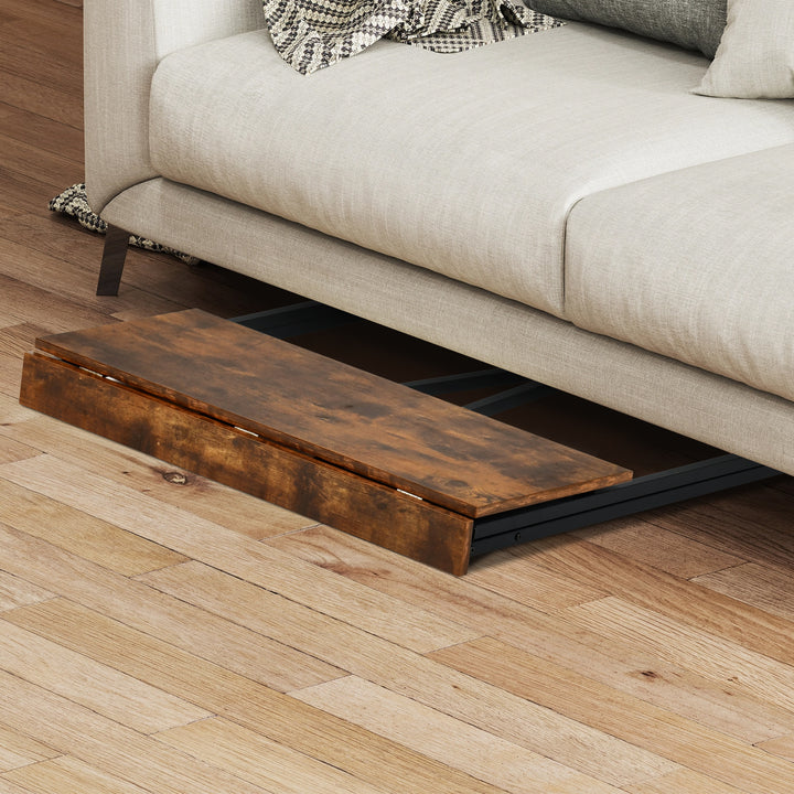 Klappbarer Schreibtisch (80 cm), einfacher, kompakter Schreib- und Arbeitstisch mit abnehmbarem Monitorständer, tragbarer Stehschreibtisch, braun