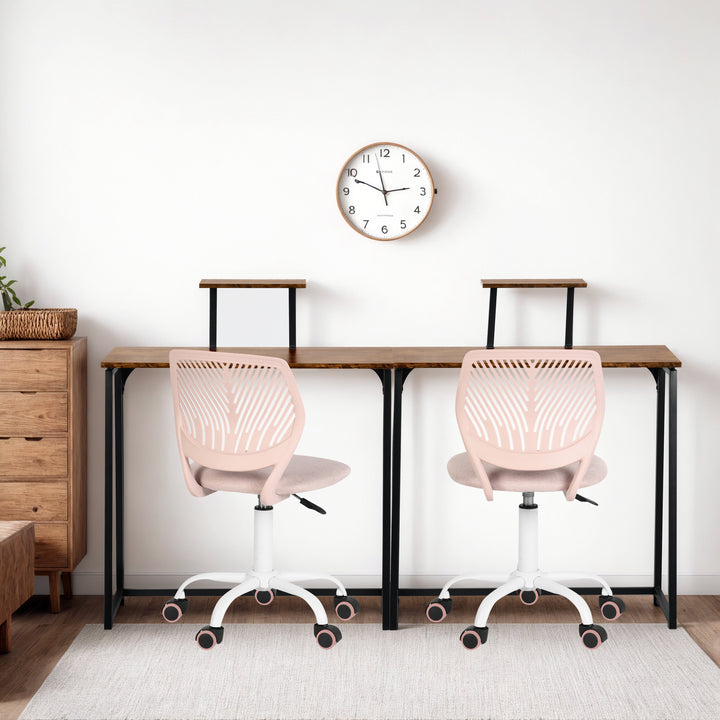 Klappbarer Schreibtisch (80 cm), einfacher, kompakter Schreib- und Arbeitstisch mit abnehmbarem Monitorständer, tragbarer Stehschreibtisch, braun