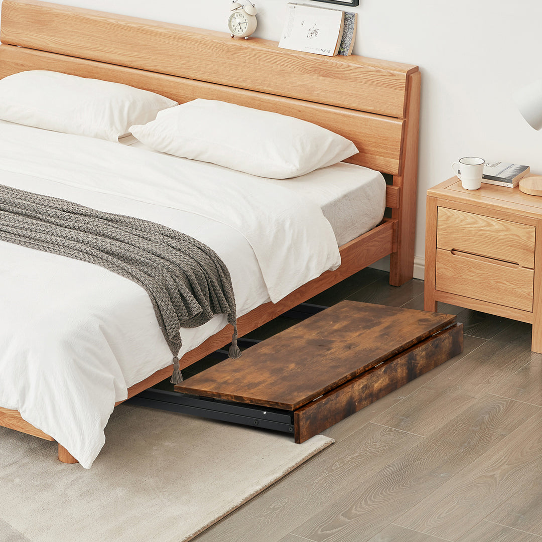 Klappbarer Schreibtisch (80 cm), einfacher, kompakter Schreib- und Arbeitstisch mit abnehmbarem Monitorständer, tragbarer Stehschreibtisch, braun