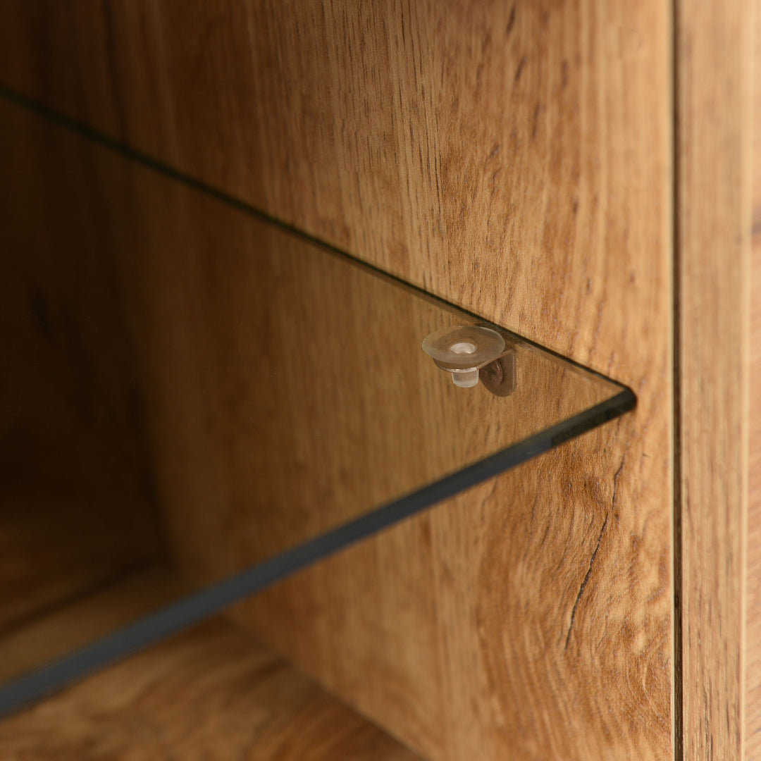 Moderner TV-Schrank mit Holzmaserung und 7-Farben-LED-Beleuchtung