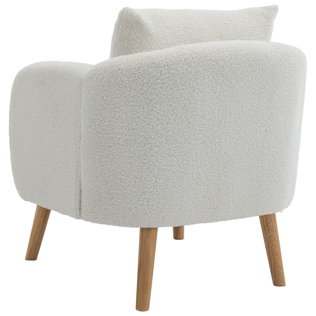 FurnitureR Canape Relaxation en Velours Teddy avec Coussins, Fauteuil avec Coussins Extra épais, Individuel, Pieds en Bois Massif