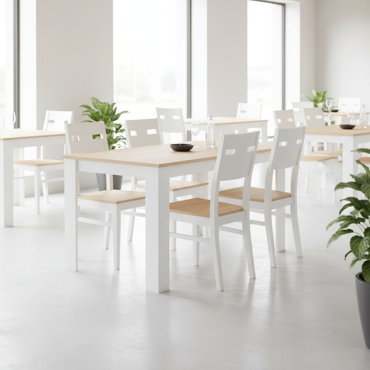 Rechteckiger Esstisch von FurnitureR für 2–4 Personen, Küchen- und Esszimmertisch mit Holzgestell, für kleine Räume, Wohnungen, Homeoffice, Eiche