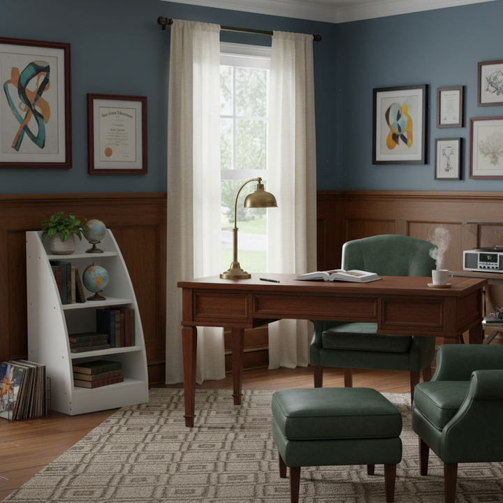 FurnitureR Bücherregal mit 4 offenen Ablagen, kleines Bücherregal aus Holz, Aufbewahrungsorganizer für Spielzimmer, Schlafzimmer, Wohnzimmer