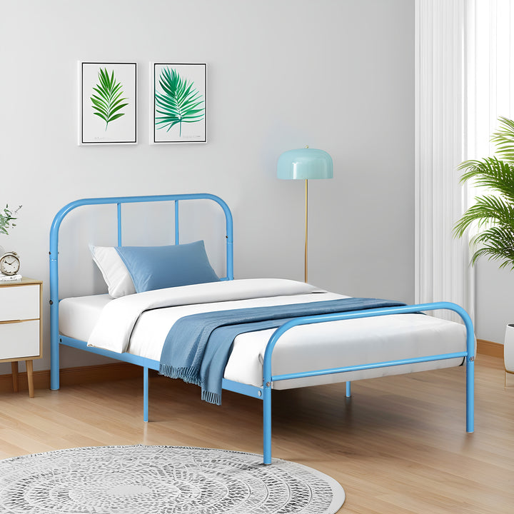 Möbel R Cadre de Lit Simple en Métal, mit Tête et Pied de lit, Base en Fer Solid pour Enfants ou Adolescents, Maison, Dortoir D'étudiants, Chambre d'enfants, Rose