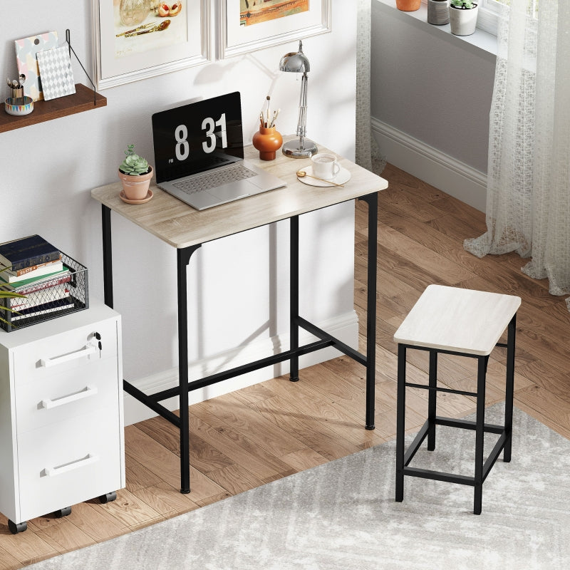 FurnitureR Table bar 3 pièces, Design moderne, Matériau en acier, Ensemble mobilier de cuisine, Gain de place