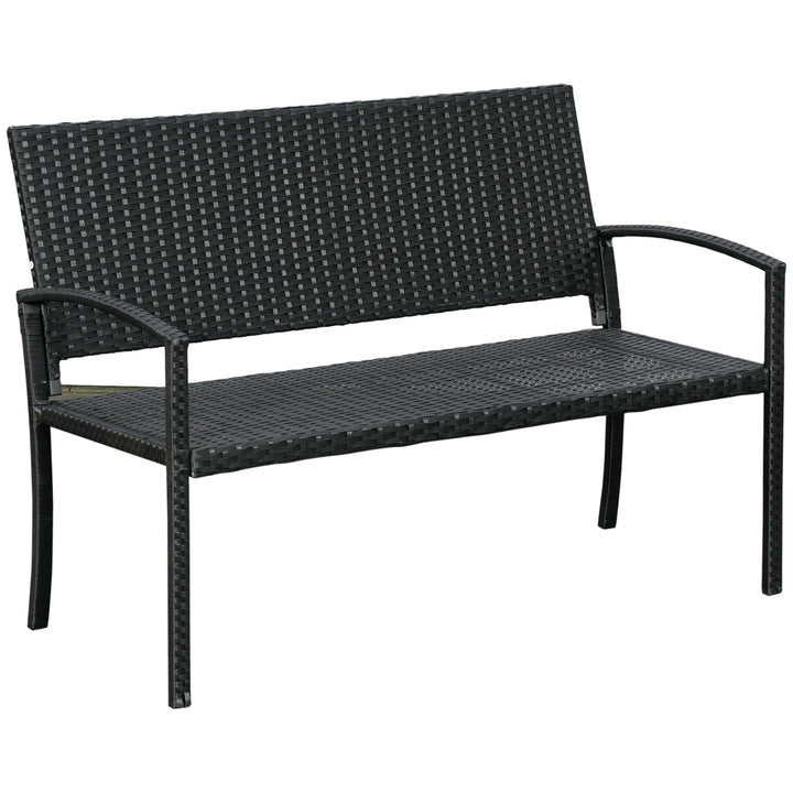 FurnitureR Banc de Pique-Nique Noir, Design Moderne en Acier Résistant, Mobilier Extérieur Durable, Idéal pour Jardin ou Terrasse, Confort et Élégance
