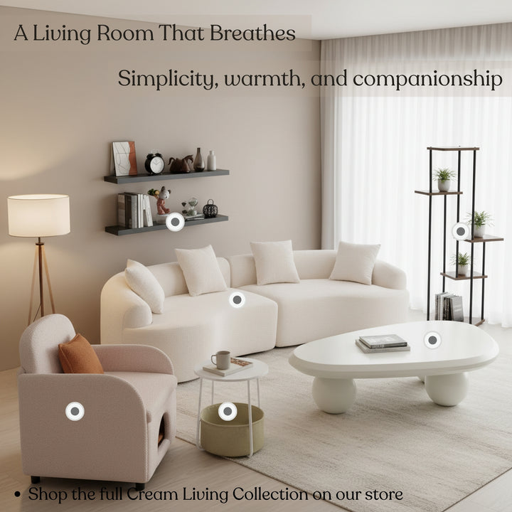 FurnitureR Zweistöckiger runder Beistelltisch mit Stoffkorb, kleiner Beistelltisch mit Metallgestell für Wohnzimmer, Schlafzimmer, Büro oder Studentenwohnheim, Weiß