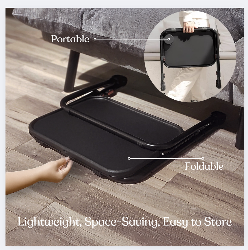 Plateau TV pliable et réglable FurnitureR, table pour ordinateur portable, plateau repas, table d'appoint avec porte-gobelet, 4 hauteurs et 3 angles d'inclinaison, lot de 2, noir