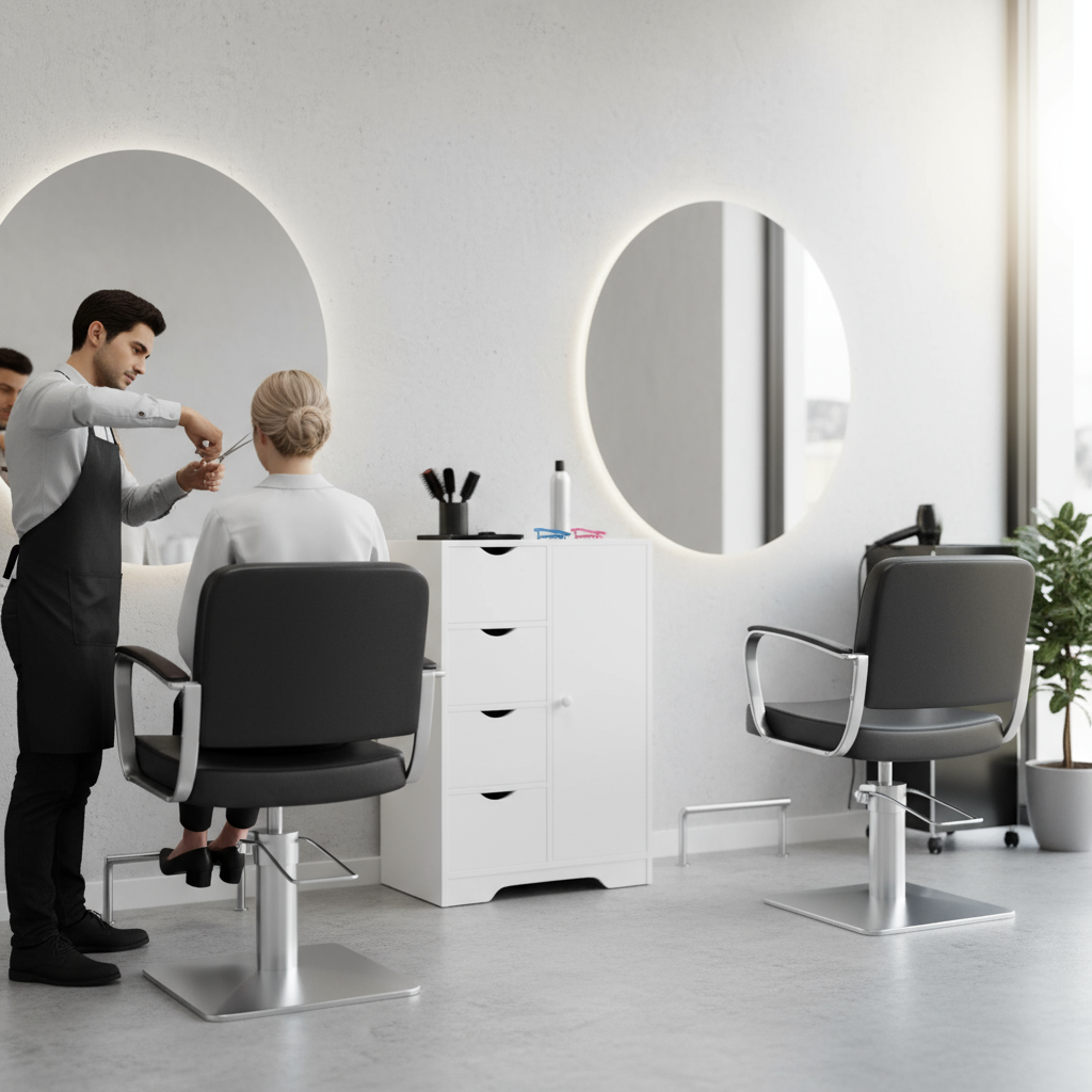 Meuble de rangement FurnitureR avec 4 tiroirs et porte latérale, unité de rangement moderne en bois avec étagères réglables, hauteur 82 cm (32,28 pouces), blanc