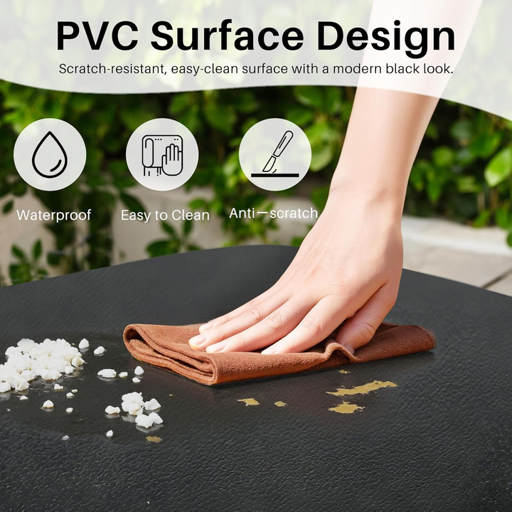 FurnitureR Klappbarer Esstisch mit einklappbaren Beinen für einfachen Transport und platzsparende Aufbewahrung, 80 cm (31,5 Zoll) großer, klappbarer quadratischer Kartentisch, PVC-Tischplatte, Metallgestell