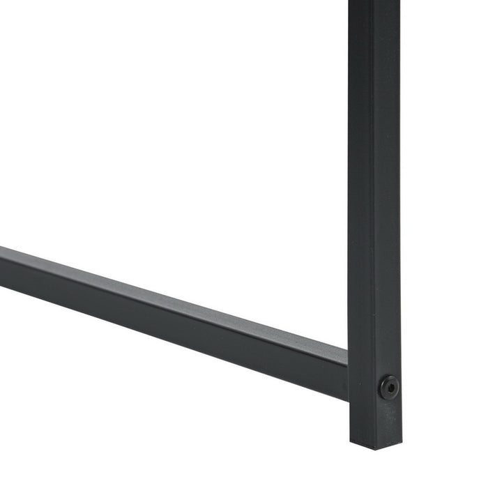 FurnitureR Bureau moderne marron+noir, 120x60x74cm, cadre métallique robuste, meuble gain de place idéal pour bureau ou maison, style contemporain, facile à assembler