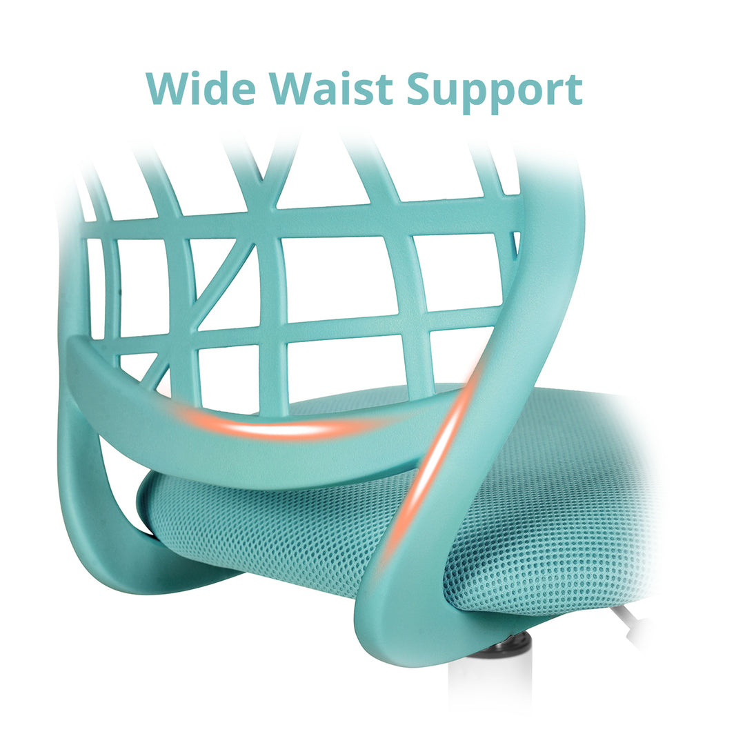 Chaise de bureau FurnitureR, chaise de travail réglable pour ordinateur, avec dossier en plastique et assise rembourrée, pivotante et à roulettes, verte.