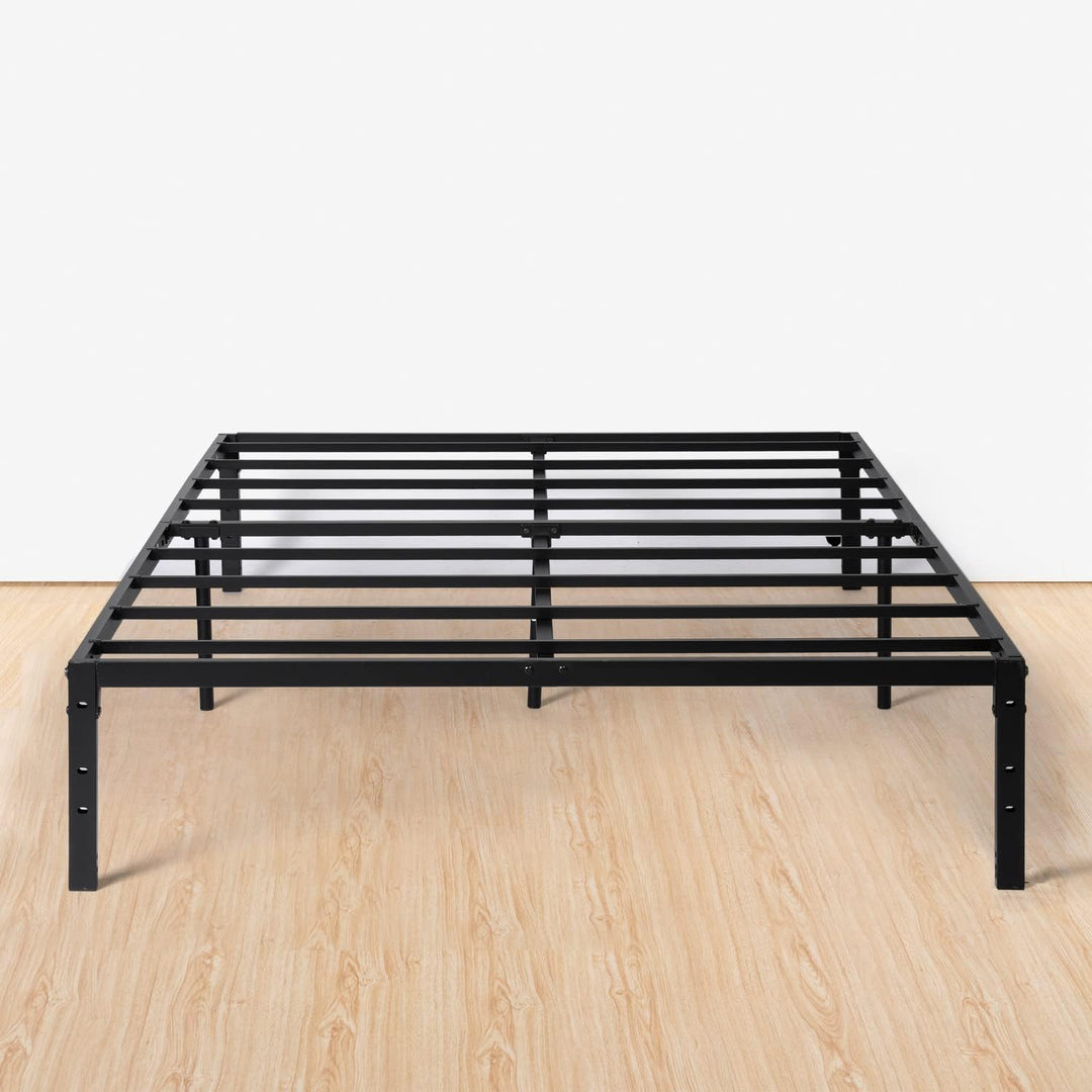 FurnitureR Double Metal Platform Bed Frame, Minimalist Adults Bed Base, Strong Slat Support, Easy Assembly, Dorm, School, Bedroom Supplemental Bed Frame, 194 x 140 cm