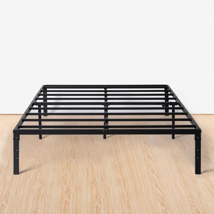 FurnitureR Double Metal Platform Bed Frame, Minimalist Adults Bed Base, Strong Slat Support, Easy Assembly, Dorm, School, Bedroom Supplemental Bed Frame, 194 x 140 cm