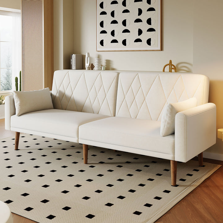 FurnitureR Petit Canape Relaxation, Canapé-lit avec Dossier réglable en 3 Angles L'inclinaison Est réglable Sur 5 Angles, Velours