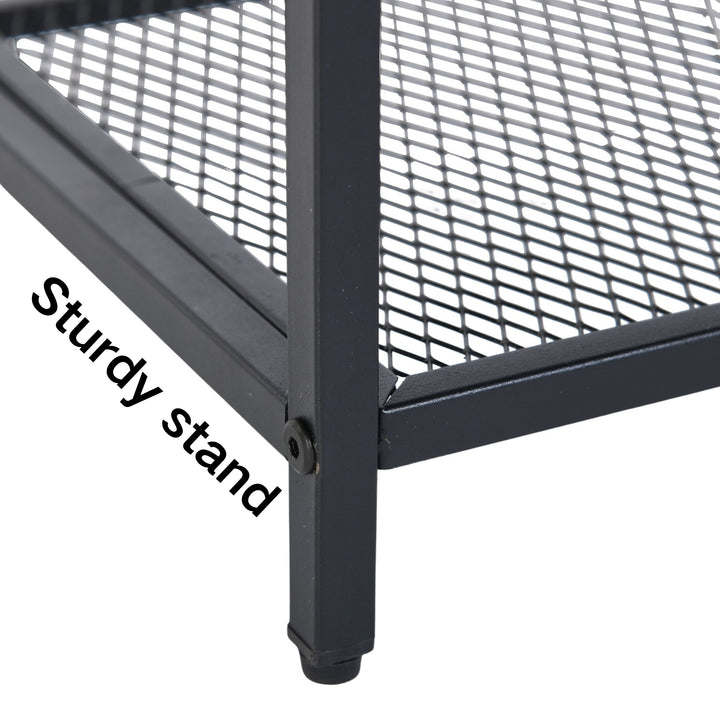 Möbel R 3-stufiges Aufbewahrungssystem, kleiner Konsolentisch, Garderobenregal, Beistelltisch mit 2 Lagen Drahtgeflecht, Metallrahmen, aufrechtes Regal für Zuhause, Sofaecke, Küche, Esszimmer, Wohnzimmer, Flur