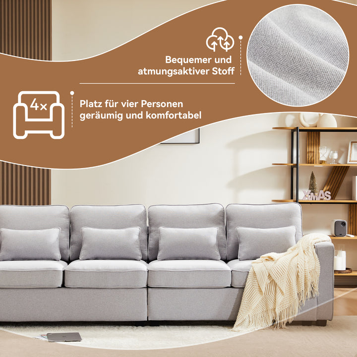 FurnitureR Canapé Loveseat Gris, modernes Design, langlebiges Material und Lining, Komfort im Maison, einfache Montage