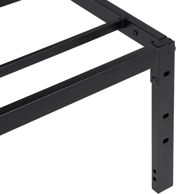 FurnitureR Double Metal Platform Bed Frame, Minimalist Adults Bed Base, Strong Slat Support, Easy Assembly, Dorm, School, Bedroom Supplemental Bed Frame, 194 x 140 cm