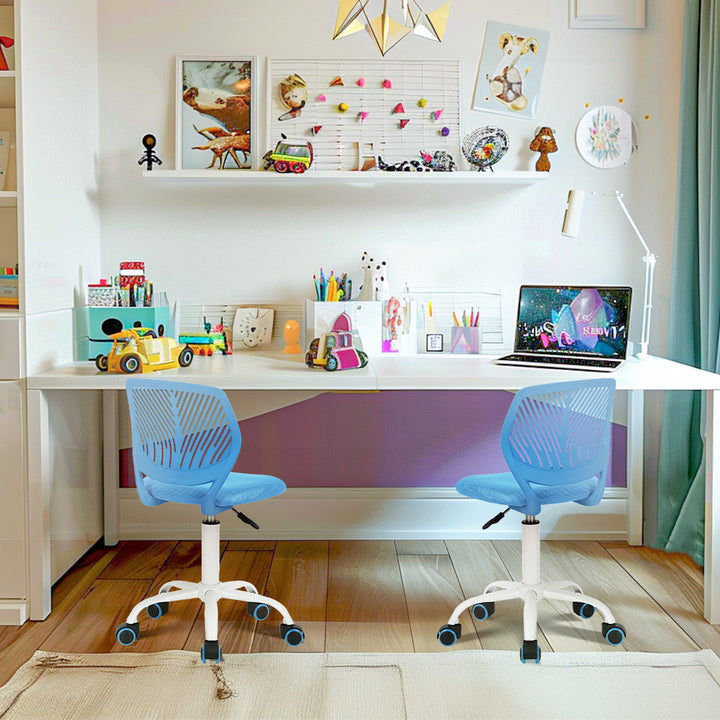 Furniture R Growing Teen Office Chair ,Ergonomic Plastic Task Chair With Adjustable Height And Swivel Function