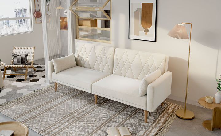 FurnitureR Petit Canape Relaxation, Canapé-lit avec Dossier réglable en 3 Angles L'inclinaison Est réglable Sur 5 Angles, Velours