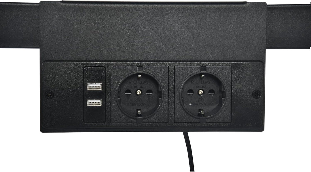 Möbel R Lit Superposé 90x200 cm mit Tisch und 2 Prises de Courant+2USB, Lit en Mezzanine avec Echelle Latérale à Quatre Marches, Adapté aux Enfants et aux Adolescents, Fer + MDF, Brun Foncé