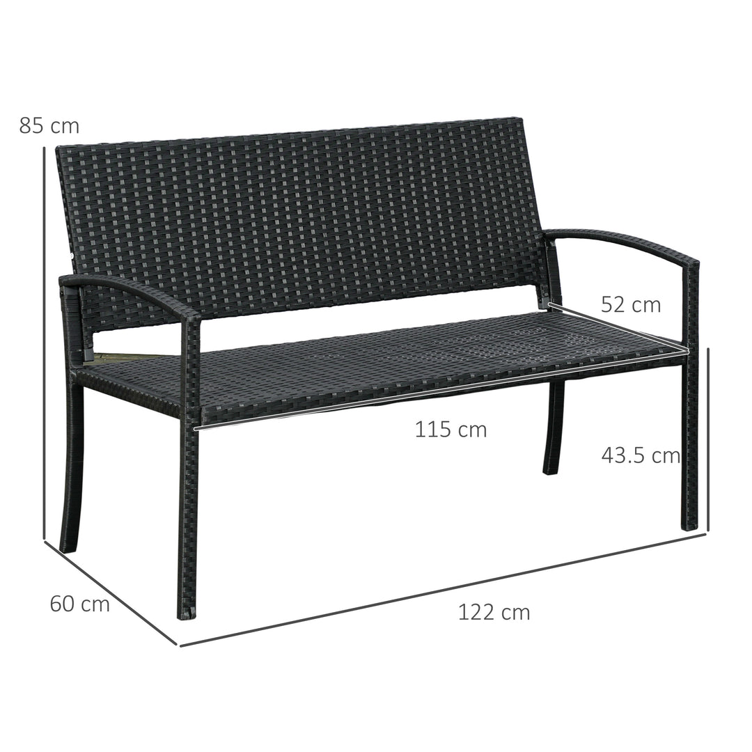 FurnitureR Banc de Pique-Nique Noir, Design Moderne en Acier Résistant, Mobilier Extérieur Durable, Idéal pour Jardin ou Terrasse, Confort et Élégance