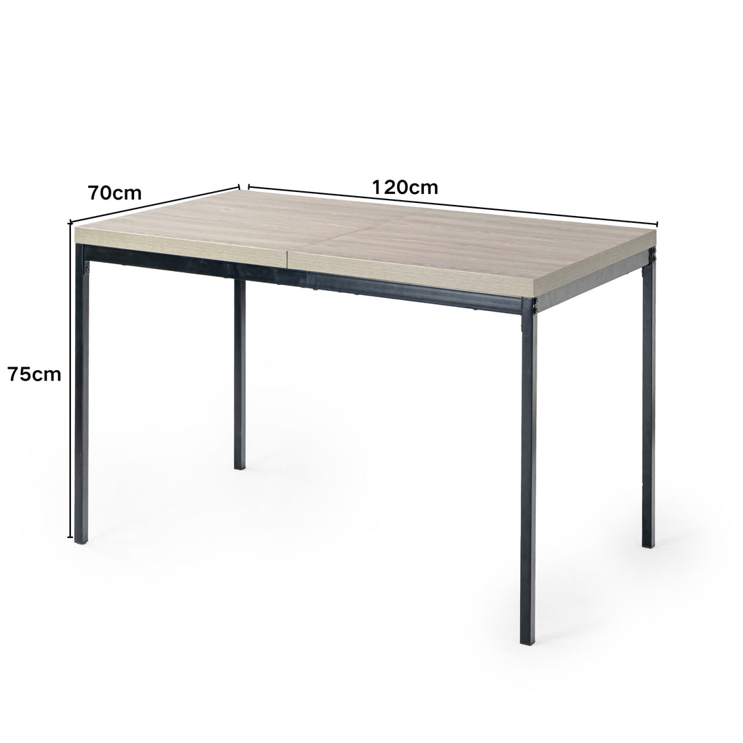 FurnitureR Table à Manger en Boisgrainé Gris, Table à Manger de Cuisine, Salle à Manger Salon Table à Manger rectangulaire, 120x70x75cm, Gris