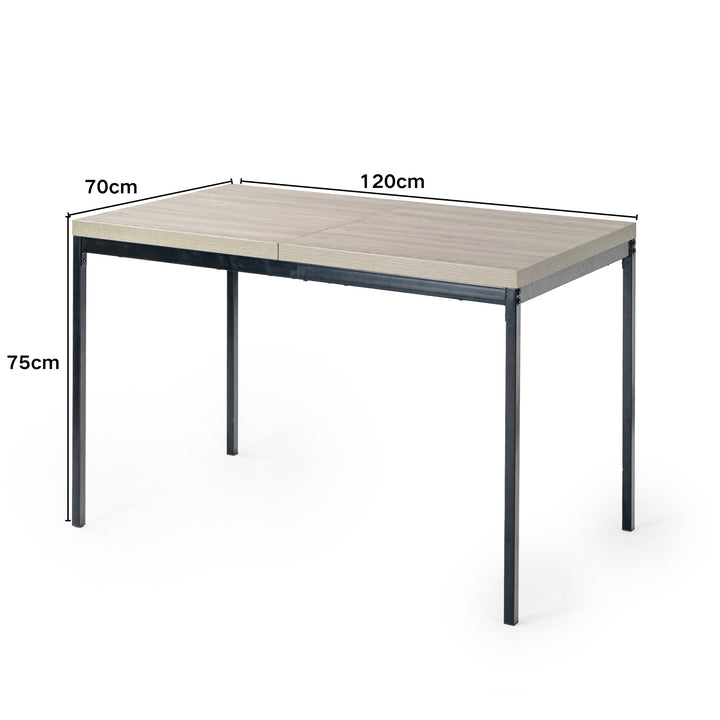 FurnitureR Table à Manger en Boisgrainé Gris, Table à Manger de Cuisine, Salle à Manger Salon Table à Manger rectangulaire, 120x70x75cm, Gris