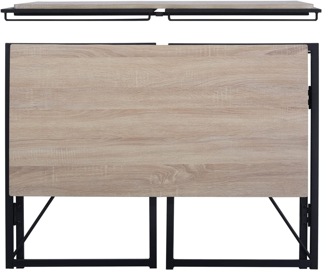 FurnitureR Folding Computer Table, Small Space Foldable Desk, MDF & Metal Frame, Portable Desk for Home Office, Writing Workstation for Living Room, Bedroom, Dormitory, 100x50x75.5cm