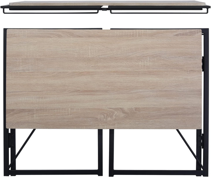 FurnitureR Folding Computer Table, Small Space Foldable Desk, MDF & Metal Frame, Portable Desk for Home Office, Writing Workstation for Living Room, Bedroom, Dormitory, 100x50x75.5cm