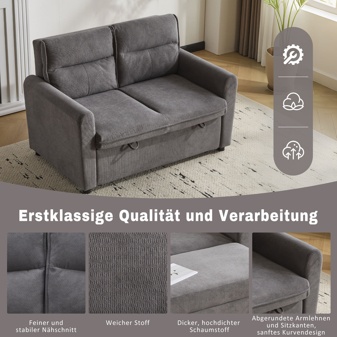 FurnitureR Canape Relaxation Deux Places, Canapé-Lit Pliable, mit Fonction Coulissante, Dossier Réglable, mit Grands Coussins