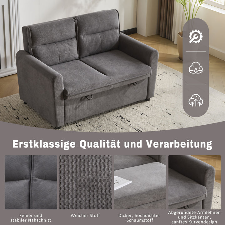 FurnitureR Canape Relaxation Deux Places, Canapé-Lit Pliable, mit Fonction Coulissante, Dossier Réglable, mit Grands Coussins