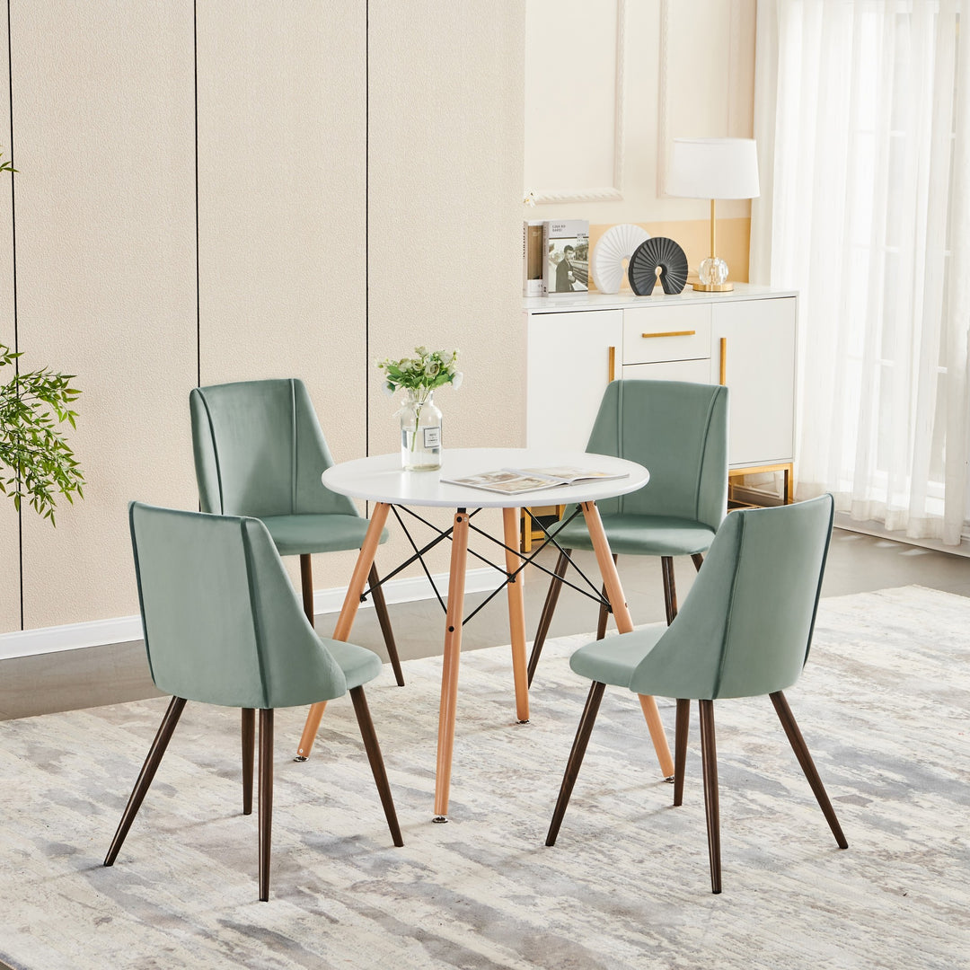 FurnitureR Esszimmerstühle, 2er-Set, moderne Samt-Akzentstühle mit großer, weicher Sitzfläche für Esszimmer, Küche, Wohnzimmer, Schlafzimmer, Grün