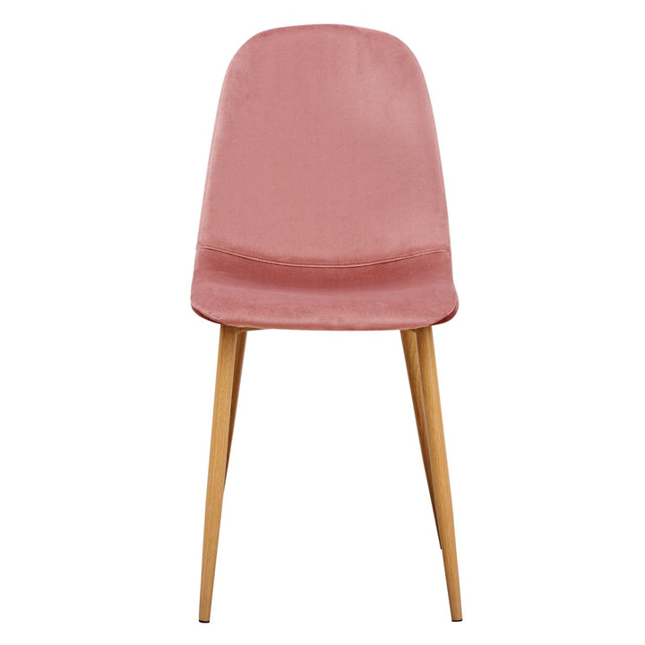 FurnitureR 4PCS Dining Chairs, Velvet Dining Room Seating Armless Kitchen Chairs, Side Chair Mid-Back with Metal Legs for Living Room Kitchen, Rose