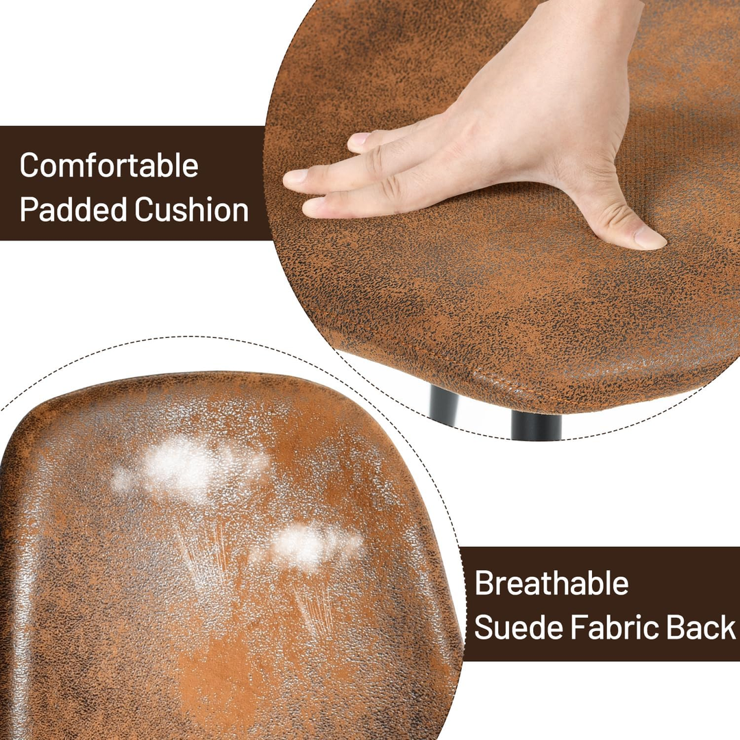 FurnitureR Esszimmerstühle, 4er-Set mit Metallbeinen, bequemem Wildlederbezug, seitlicher Sitzfläche, mittelhoher Rückenlehne und Armlehnen, für Küche, Restaurant und Wohnzimmer, Braun