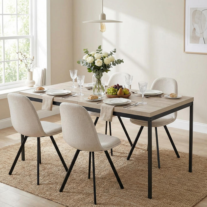 FurnitureR Table à Manger en Bois grainé Gris, Table à Manger de Cuisine, Salle à Manger Salon Table à Manger rectangulaire, 120x70x75cm, Gris