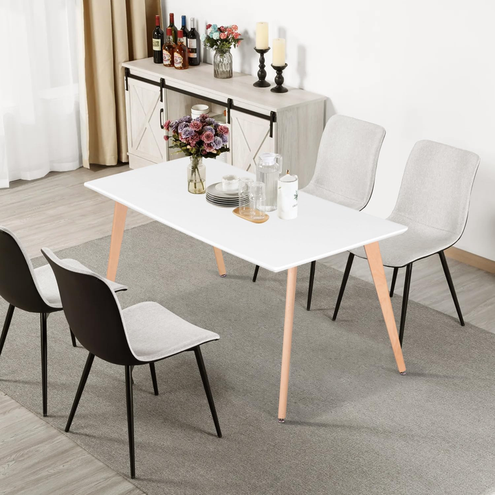 FurnitureR Esstisch, rechteckig, 47,2 Zoll (120 cm), stilvoller Freizeittisch, funktionaler Tisch mit Holzbeinen für Küche, Cafés und kleine Räume