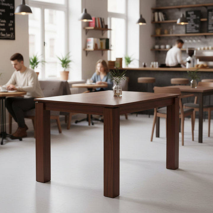 Rechteckiger Esstisch von FurnitureR für 2–4 Personen, Küchen- und Esszimmertisch mit Holzgestell für kleine Räume, Wohnung, Homeoffice, Braun